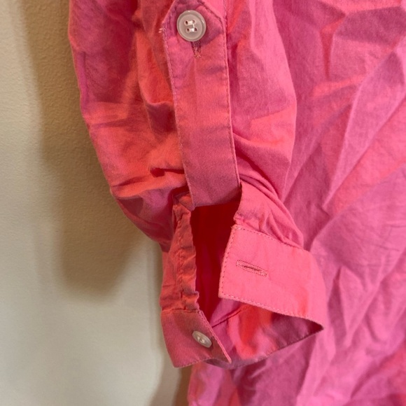 Madison Mathew’s Tunic Pink Embroidered 3/4 Sleeve Womens Small Half Button Down - Picture 5 of 7